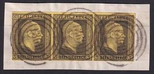 Preußen 3 Sgr. DREIERSTREIFEN Mi.Nr 4a zentrisch gestempelt Mi.Wert 150 € (1027) - Bild 1 von 2