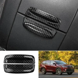 For Toyota Highlander 2014-2019 ABS Carbon Fiber Armrest Box Handle Cover Trim - Picture 1 of 7