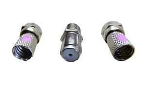 2x7 mm SAT Kabel-Stecker + 1x SAT Kabel-Verbinder zum Verbinden von 2 SAT Kabel - Bild 1 von 1