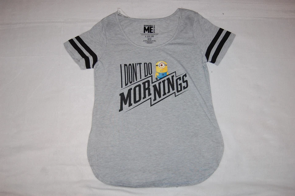 Camiseta JR Mujer S/S Gris DESPICABLE ME MINIONS I Don't Do Mornings L 11-13 Foto 1 de 1