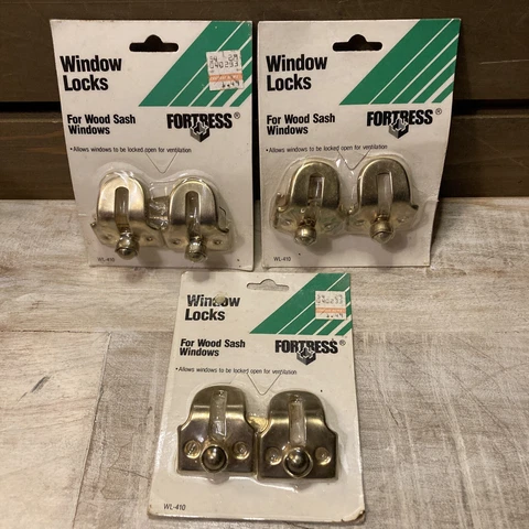 Vintage Window Vent Locks for Wood Sash Windows Brass Plate 3 packs Cover