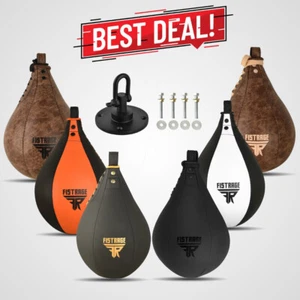 FISTRAGE Speed Ball Boxe Pelle MMA Training Set Borsa Girevole Piattaforma Calcio - Foto 1 di 41