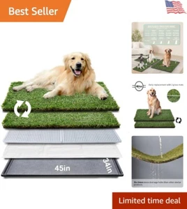 Extra Large Dog Grass Pad with Tray - 45"x34" Litter Box for Large Breeds - Picture 1 of 10