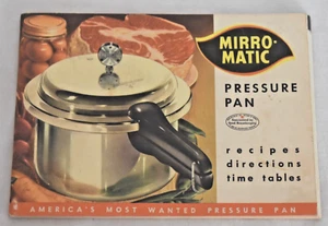 Mirro-Matic Pressure Pan Directions Recipes Time Tables 1958 Cookbook - Picture 1 of 6