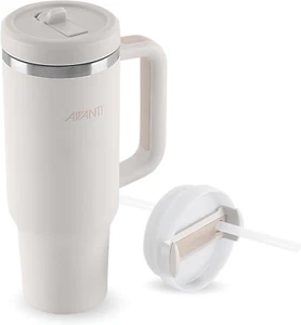 Hydroquench Insulated Tumbler with Two Lids, 1 Litre, Sand Dune - Picture 1 of 11