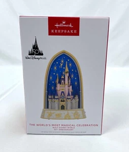 Hallmark Keepsake 2022 Walt Disney World 50th Anniversary Ornament Castle Magic - Picture 1 of 2