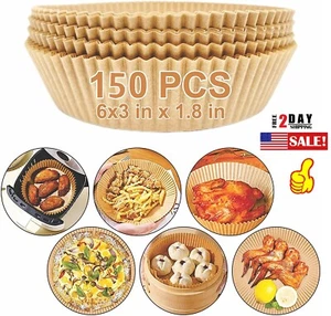 150× Air Fryer Paper Liner Mat Non-stick Baking Roasting Oil-proof WHOLESALE USA - Picture 1 of 18
