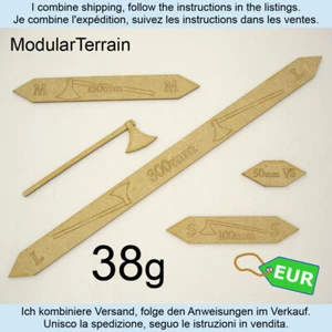 1x MDF Danish Battle Axe Measuring Rulers Dark Age Hacha Danesa Edad Oscura Saga - Imagen 1 de 6
