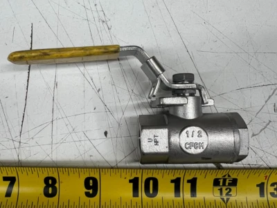 1/2" 316 Stainless Steel Ball Valve Full Port Female NPT 2000 WOG GAV Handle Lok - Image 1 of 3