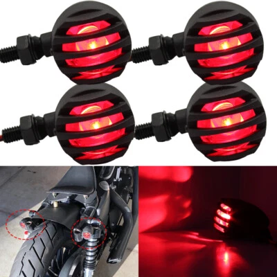 4X Motorcycle Turn Signals Blinker Lights For Harley Honda Yamaha Bobber Chopper - Image 1 of 4