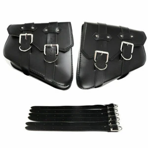 Motorcycle Saddle Bags Saddlebag Luggage Bag PU Leather For Sportster 883 Dyna - Picture 1 of 8