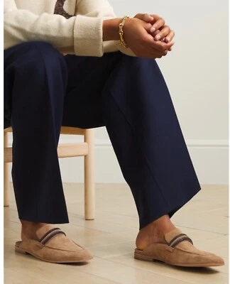 BRUNELLO CUCINELLI Mocasines de gamuza sin cordones Zapatillas planas embellecidas 38,5 $1250 Foto 1 de 4