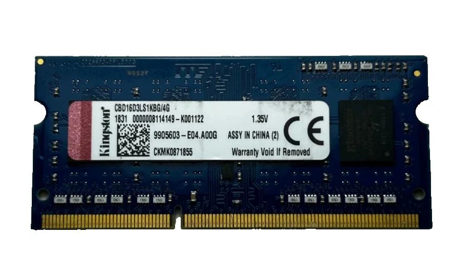 Kingston 4GB PC3L-12800S DDR3L-1600 SODIMM Laptop Memory RAM CBD16D3LS1KBG/4G - Image 1 of 1