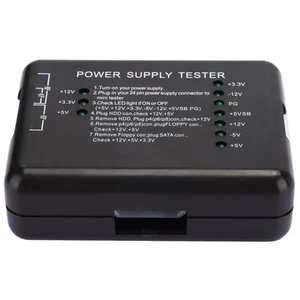 Power Supply Tester Black Abs Support Atx With Led Indicator Light Compute SPC - Afbeelding 1 van 10