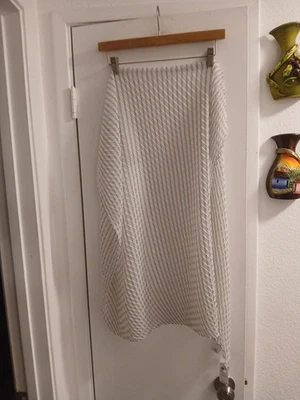 Ann Taylor Factory Scarf White / Blue &  Black Stripes Square 30 X 30 - Image 1 of 4