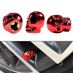 4Pcs Universal Car Skull Style Car Wheel Tyre Tires Valve Stem Caps Accessories - Picture 1 of 11