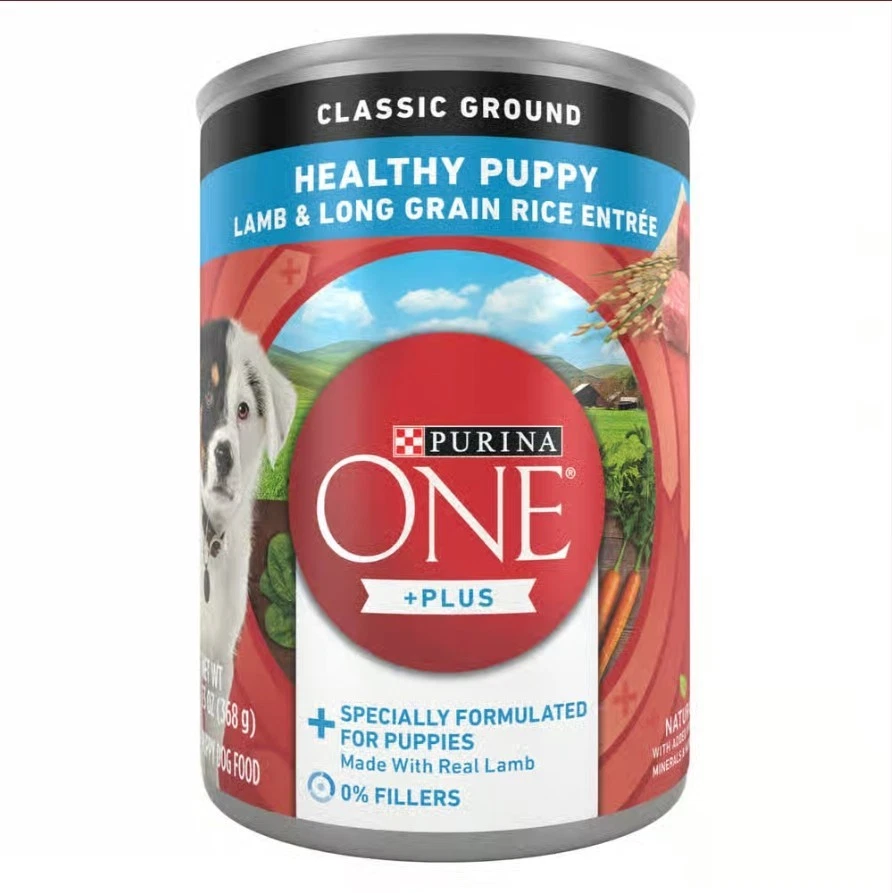 Purina ONE Clásico Molido Saludable Cachorro Cordero Arroz Comida Húmeda para Perros 13oz Estuche de 12 Foto 1 de 4