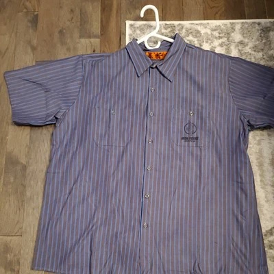 Red Kap Iron Horse Striped Motorcycle Mechanic Men's Shirt XXXL - Image 1 of 4