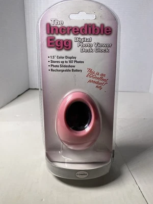THE INCREDIBLE EGG TABLE CLOCK PHOTO VIEWER BY COBRA 2008 — Sealed - Image 1 of 3