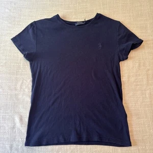 Polo Ralph Lauren Basic Crewneck Pony Logo Tee Navy Blue Women’s Size Medium - Imagen 1 de 6