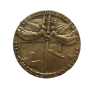 St. Augustine Florida 400th Anniversary Bronze Commemorative Medal MACO 1965 Vintage - Bild 1 von 2