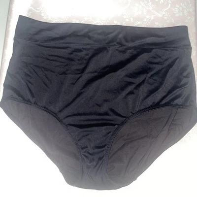Vtg WARNER'S 5738 Woman’s Sz 8 Black Panties High Wide Waist Band Nylon Elastins - Image 1 of 4