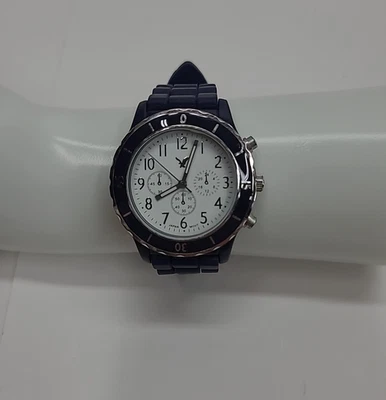 American Eagle Men's Watch Large Face Navy Blue Silicone Band Working - Image 1 of 4