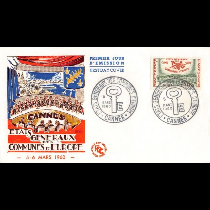 FDC - Etats généraux des communes d'europe - oblit ill Cannes 5/3/60 - Photo 1/1