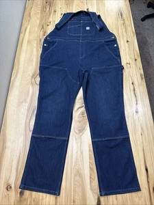 Carhartt 104044 Women's Denim Double Front Bib Overalls Size 2XL Tall - Picture 1 of 7
