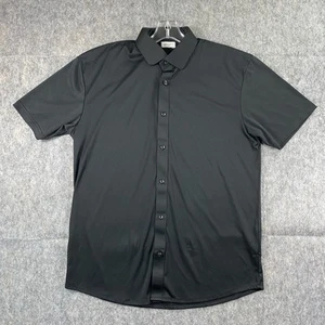 Collars and Co Dress Collar Polo Men's Large Black Short Sleeve Golf Office Work - Picture 1 of 8