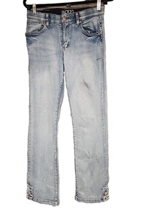 Rod’s True Western Button Me Up Jeans Women's 5/6 x 32 Embellished Denim - Picture 1 of 10