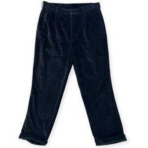Vintage Cordhose Herren 38 x 30 Jos A Bank Bundfaltenhose dunkelmarine Bündchen - Bild 1 von 11