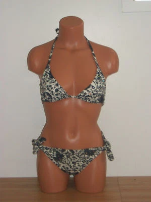 Top de bikini estampado gris y blanco Sauvage pequeño 1850L Foto 1 de 2