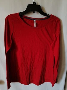 Women Sleepwear Top Sz M Long Sleeve Soft Comfy Red - Picture 1 of 2