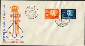 Netherland Antilles #274-275 Juliana Bernhard Royal Silver Wedding 1962 Curaçao - Picture 1 of 1