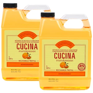 Cucina Concentrated Dish Detergent Refill Sanguinelli Orange and Fennel-1L 2Pack - Picture 1 of 5