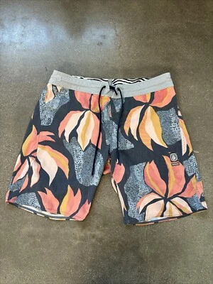 Volcom Board Shorts Gris y Melocotón Abstracto Diseño Flor Hombre’s 34 Foto 1 de 4