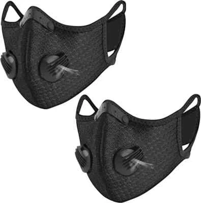 Lot Cycling Ride Reusable Dust Face Mask with Breath Valve PM2.5 Carbon Filter - Image 1 of 4