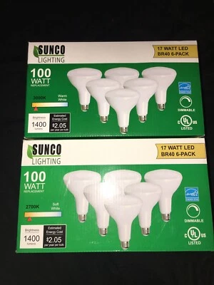 Sunco Lighting 6 Pack BR40 Led 17 Watt 3000k - Image 1 of 2
