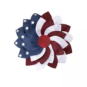 Independence Day Wreath Summer Patriotic Garland Stripes Wreaths For Front Door - Picture 1 of 6