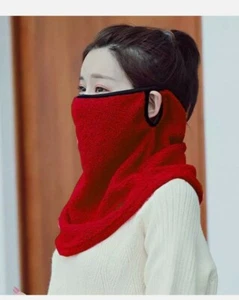 Women Winter Faux Fleece Neck Gaiter Face Mask Windproof Warm Scarf USA Seller - Picture 1 of 2