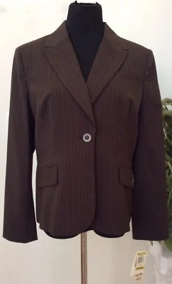 Chaqueta Blazer Mujer Estilo & Colección Marrón Poliéster Talla 14P Nuevo con Etiquetas Precio de venta sugerido por el fabricante $90 Foto 1 de 4