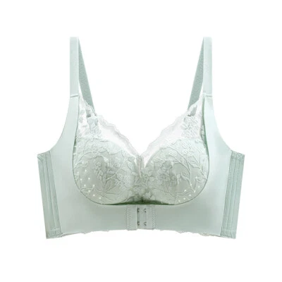 Sujetador Cierre Frontal Damas Sujetadores Encaje Suave Lencería Sexy Elástico Inalámbrico Sujetador Foto 1 de 4