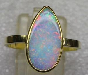 TOP Multicolor Opal 3.2 Karat 750er Gelbgold Ring Größe 19,4 / 61 mm - Bild 1 von 18