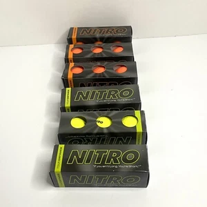 Golf Balls Nitro Tour Distance Orange & Yellow 3 Boxes Of Each=18 Balls New - Picture 1 of 4