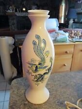 Chinese / oriental ceramic decantur - dragons - blue and white 10.5" tall - LUD