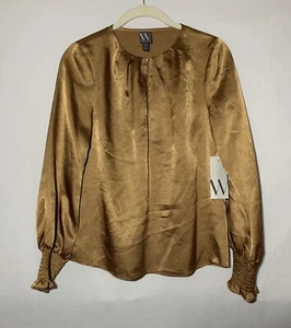 Worthington Womens Long Sleeve Blouse SIZE XS NWT DUSTY FIG - Picture 1 of 12