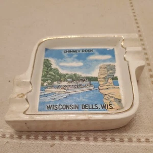 MCM Ceramic Smoking Ashtray Wisconsin Dells Stand Rock Chimney Rock - Picture 1 of 2