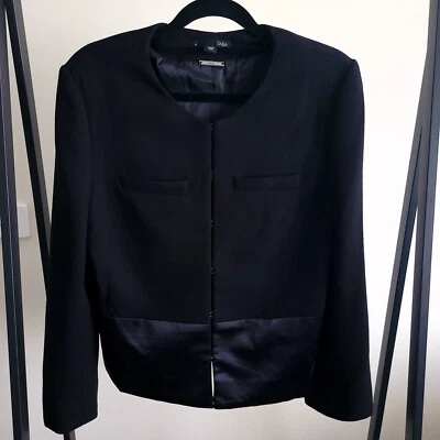 SABA Women's Black Jacket Blazer Size 8 Wool - image 1 of 4