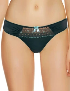 Bragas Freya Encantadas Antracita Gris Oscuro y Turquesa Tanga Tanga Bragas - Imagen 1 de 3